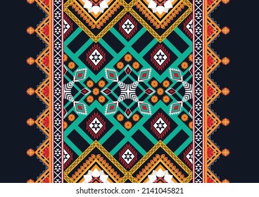 Resumen de patrones de flores geométricas étnicas para el fondo, tela, envoltura, ropa, alfombra, papel pintado, ropa, prendas de vestir, batik, tela