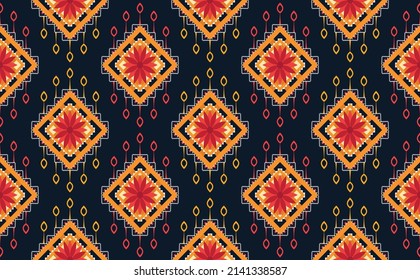 Resumen de patrones de flores geométricas étnicas para el fondo, tela, envoltura, ropa, alfombra, papel pintado, ropa, prendas de vestir, batik, tela