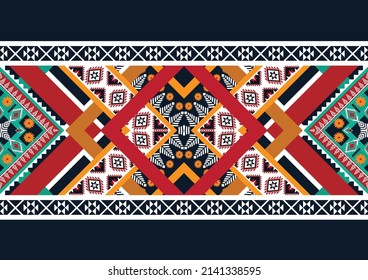 Abstract ethnic geometric flower pattern design pattern for background,fabric,wrapping,clothing,carpet,wallpaper,clothing,wrapping,batik,fabric