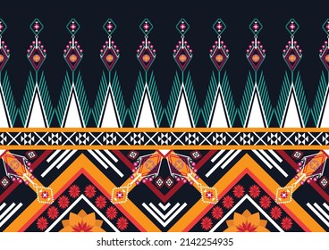 Abstract ethnic geometric flower pattern design pattern for background,fabric,wrapping,clothing,carpet,wallpaper,clothing,wrapping,batik,fabric