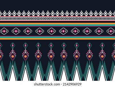 Resumen de patrones de flores geométricas étnicas para el fondo, tela, envoltura, ropa, alfombra, papel pintado, ropa, prendas de vestir, batik, tela