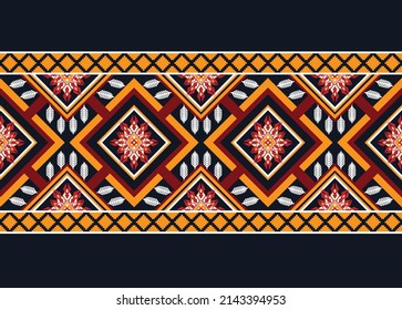 Resumen de patrones de flores geométricas étnicas para el fondo, tela, envoltura, ropa, alfombra, papel pintado, ropa, prendas de vestir, batik, tela