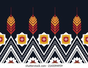 Abstract ethnic geometric flower pattern design pattern for background,fabric,wrapping,clothing,carpet,wallpaper,clothing,wrapping,batik,fabric