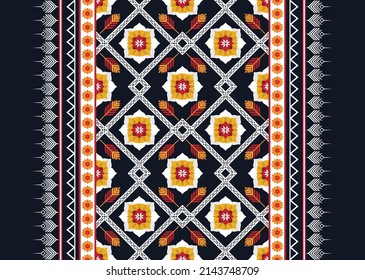 Resumen de patrones de flores geométricas étnicas para el fondo, tela, envoltura, ropa, alfombra, papel pintado, ropa, prendas de vestir, batik, tela