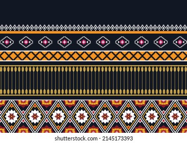 Resumen de patrones de flores geométricas étnicas para el fondo, tela, envoltura, ropa, alfombra, papel pintado, ropa, prendas de vestir, batik, tela