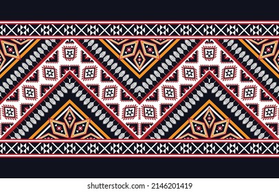 Abstraktes, ethnisch geometrisches Blumenmuster Muster für Hintergrund, Stoff, Umhüllung, Kleidung, Teppich, Tapeten, Kleidung, Umhüllung, Batik, Stoff