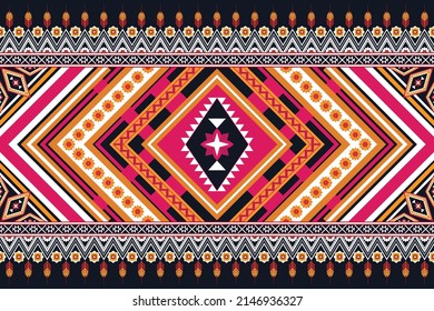 Abstract ethnic geometric flower pattern design pattern for background,fabric,wrapping,clothing,carpet,wallpaper,clothing,wrapping,batik,fabric