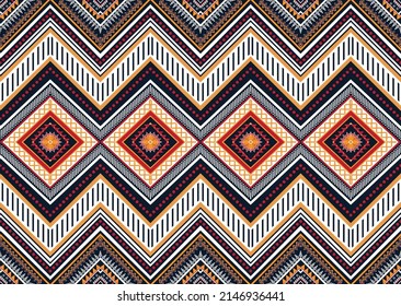 Abstract ethnic geometric flower pattern design pattern for background,fabric,wrapping,clothing,carpet,wallpaper,clothing,wrapping,batik,fabric