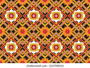 Abstract ethnic geometric flower pattern design pattern for background,fabric,wrapping,clothing,carpet,wallpaper,clothing,wrapping,batik,fabric