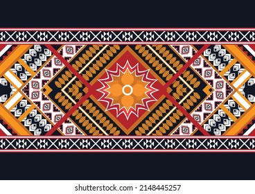Abstract ethnic geometric flower pattern design pattern for background,fabric,wrapping,clothing,carpet,wallpaper,clothing,wrapping,batik,fabric