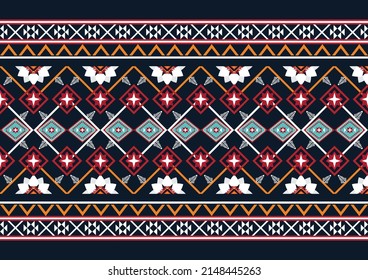Abstract ethnic geometric flower pattern design pattern for background,fabric,wrapping,clothing,carpet,wallpaper,clothing,wrapping,batik,fabric