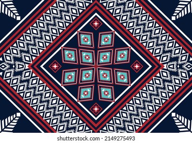 Abstract ethnic geometric flower pattern design pattern for background,fabric,wrapping,clothing,carpet,wallpaper,clothing,wrapping,batik,fabric