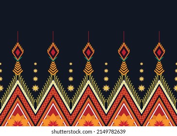 Abstract ethnic geometric flower pattern design pattern for background,fabric,wrapping,clothing,carpet,wallpaper,clothing,wrapping,batik,fabric