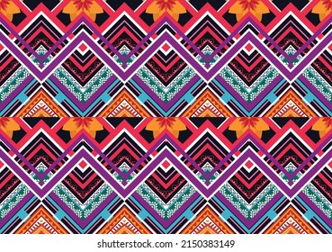 Abstract ethnic geometric flower pattern design pattern for background,fabric,wrapping,clothing,carpet,wallpaper,clothing,wrapping,batik,fabric
