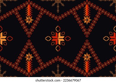 Abstract ethnic geometric ikat pattern.Tribal ethnic vector texture.Fabric pattern mandala native textile.Embroidery design