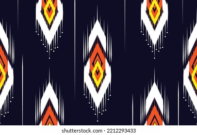 Abstract ethnic geometric ikatbpattern design for background or wallpaper, Geometric ethnic oriental ikat pattern traditional