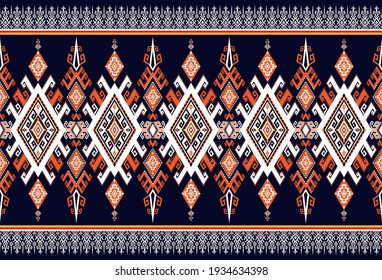 Abstract ethnic geometric pattern background design wallpaper, Indian border. traditional print vector illustration.