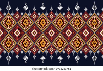 Abstract ethnic geometric pattern background design wallpaper, Indian border. traditional print vector illustration.