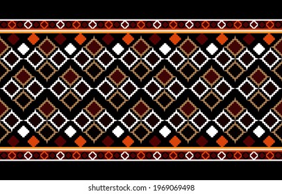 Abstract ethnic geometric pattern background design wallpaper, Indian border. traditional print vector illustration.