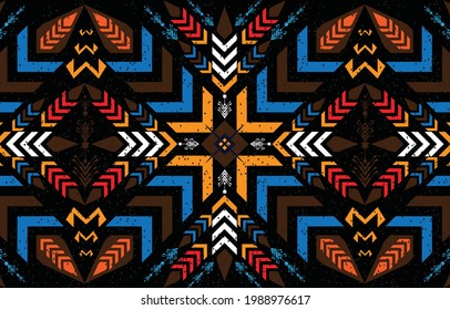 Abstrakte ethnisch geometrische Muster Hintergrund-Design-Tapete, indische Grenze. traditionelle Vektorgrafik.
