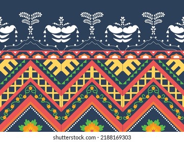 Abstract ethnic geometric pattern background design wallpaper, Indian border. background,carpet,wallpaper,clothing,wrapping,batic,fabric, traditional print vector illustration.