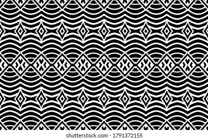 Abstrakte ethnische geometrische Muster für Design und Dekoration. Vektorgrafiken auf Schwarz-Weiß zum Färben.