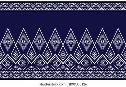 Abstract ethnic geometric pattern design Blue background for wallpaper.