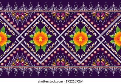 Abstract ethnic geometric pattern design for background,Gemetric ethnic oriental ikat pattern traditional Design for background,carpet,wallpaper,clothing,wrapping,batic,fabric,vector illus