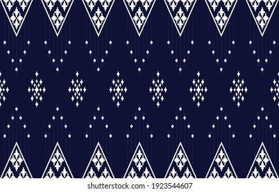 Abstract ethnic geometric pattern design Blue background for wallpaper.