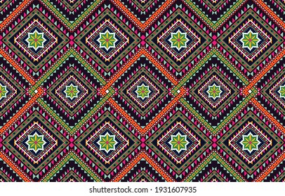 Abstract ethnic geometric pattern design for background or wallpaper,Geometric ethnic oriental floral seamless pattern traditional,print,indian,border