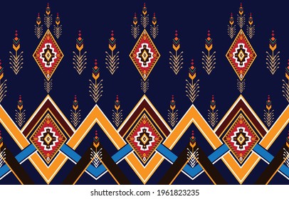 Resumen de diseño de patrones geométricos étnicos para fondo o papel de pared, patrón de ikat oriental étnico gemétrico, tradicional, alfombra, papel de pared, ropa, envoltura, batik,
tela,Ilustración vectorial.