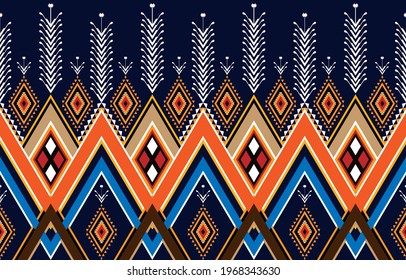 Abstract ethnic geometric pattern design for background or wallpaper. Indian border, traditional  illustration.