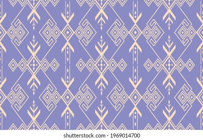 Abstract ethnic geometric pattern design for background or wallpaper And various patterns of fabrics. Pastel purple background