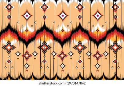 Abstract ethnic geometric pattern design for background or wallpaper,Ikat geometric folklore ornament. Tribal ethnic vector texture. Seamless striped pattern in Aztec style. Figure tribal embroidery.