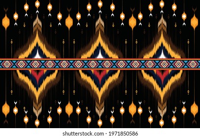 Abstract ethnic geometric pattern design for background or wallpaper,Gemetric ethnic oriental ikat pattern traditional