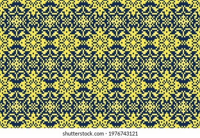 Abstract ethnic geometric pattern design for fabric, curtain, background, carpet, wallpaper, clothing, wrapping, Batik, Vector illustration. Seamless pattern repeating design with geometric shapes.