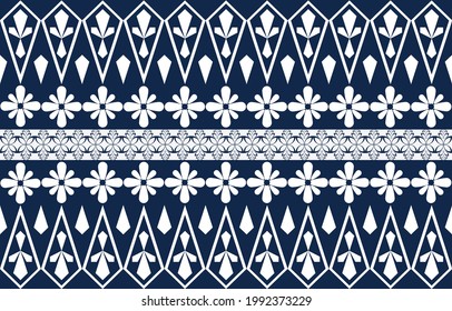 Abstract ethnic geometric pattern design for background or wallpaper.seamless pattern with ethnic borders . Vector  Illustration in asian textile. Ethnic line borders.