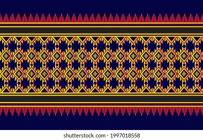 Abstract ethnic geometric pattern design for background print on fabric, carpet, wallpaper, embroidery and other textile products. Vector style weaving concept.