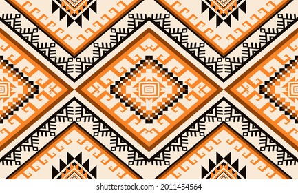 Abstract ethnic geometric pattern design for seamless background.