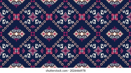 Abstract ethnic geometric pattern design for background, wallpaper, clothing, wrapping, batik, fabric and sarong. Vector illustration style.