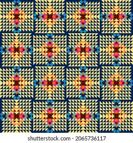 abstract ethnic geometric pattern design for background or wallpaper, carpet,  fabric, clothing ,wrapping, sarong, vector illustration embroidery style