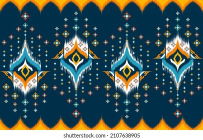 Abstract ethnic geometric pattern design for background or wallpaper,Ikat geometric folklore ornament. Tribal ethnic vector texture. Seamless striped pattern in Aztec style. Figure tribal embroidery.