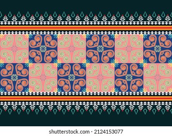 Abstract ethnic geometric pattern design for background or wallpaper.