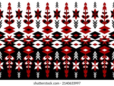 Abstract ethnic geometric pattern design for background and wallpaper. Seamless striped pattern in Aztec style. Folk embroidery.