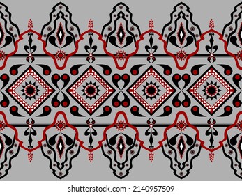 Abstract ethnic geometric pattern design for background and wallpaper. Seamless striped pattern in Aztec style. Folk embroidery.