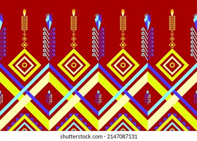 Abstract ethnic geometric pattern design for background and wallpaper. Seamless striped pattern in Aztec style. Folk embroidery.