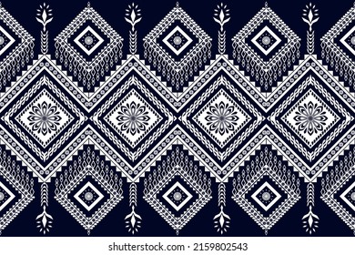 Abstract ethnic geometric pattern design for background, wallpaper, Batik, fabric and Embroidery style vector. Seamless striped pattern in Aztec style.
