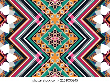 Abstract ethnic geometric pattern design for wallpaper, background, carpet, clothing, wrapping, fabric, cover, textile