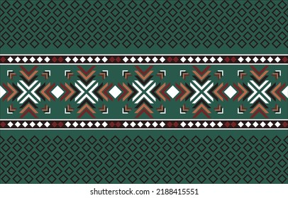 Resumen de diseño de patrones geométricos étnicos para fondo, alfombra, papel pintado, tela o embalaje. Estilo de bordado de ilustración vectorial.