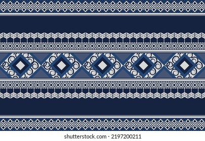 Abstract ethnic geometric pattern design for background, carpet, wallpaper, fabric or packing. Vector illustration embroidery style.